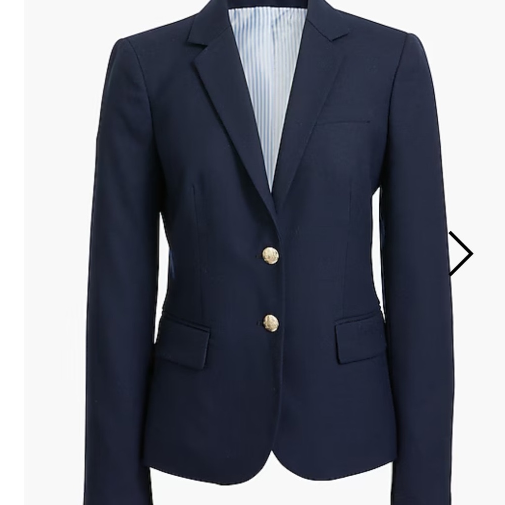 J. Crew Blue and Gold Tailored Blazer sz 2 NWT, smoke/pet free home